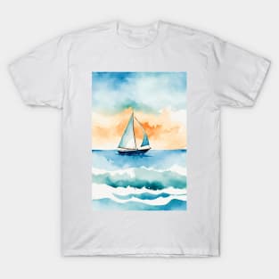 Sailing in sunset watercolor T-Shirt